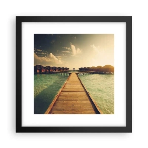 Plakat i sort ramme - En varm invitation - 30x30 cm