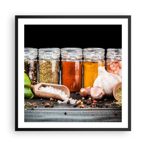 Plakat i sort ramme - For at livet kan smages - 60x60 cm