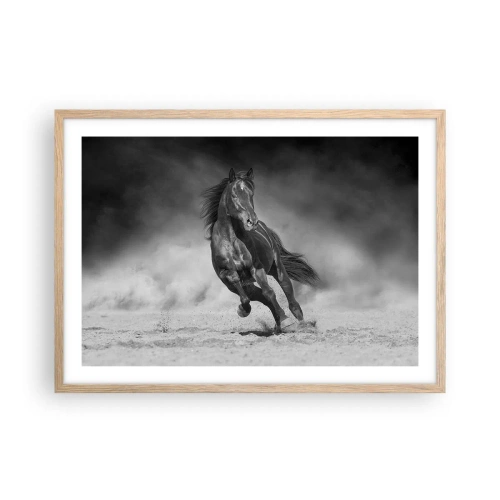 Plakat i ramme af lyst egetræ - Værdig til emiren selv - 70x50 cm