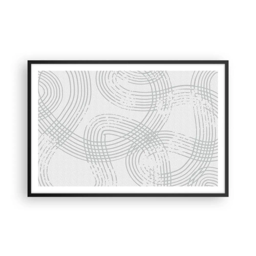 Plakat i sort ramme - Der er ingen lige vej - 91x61 cm