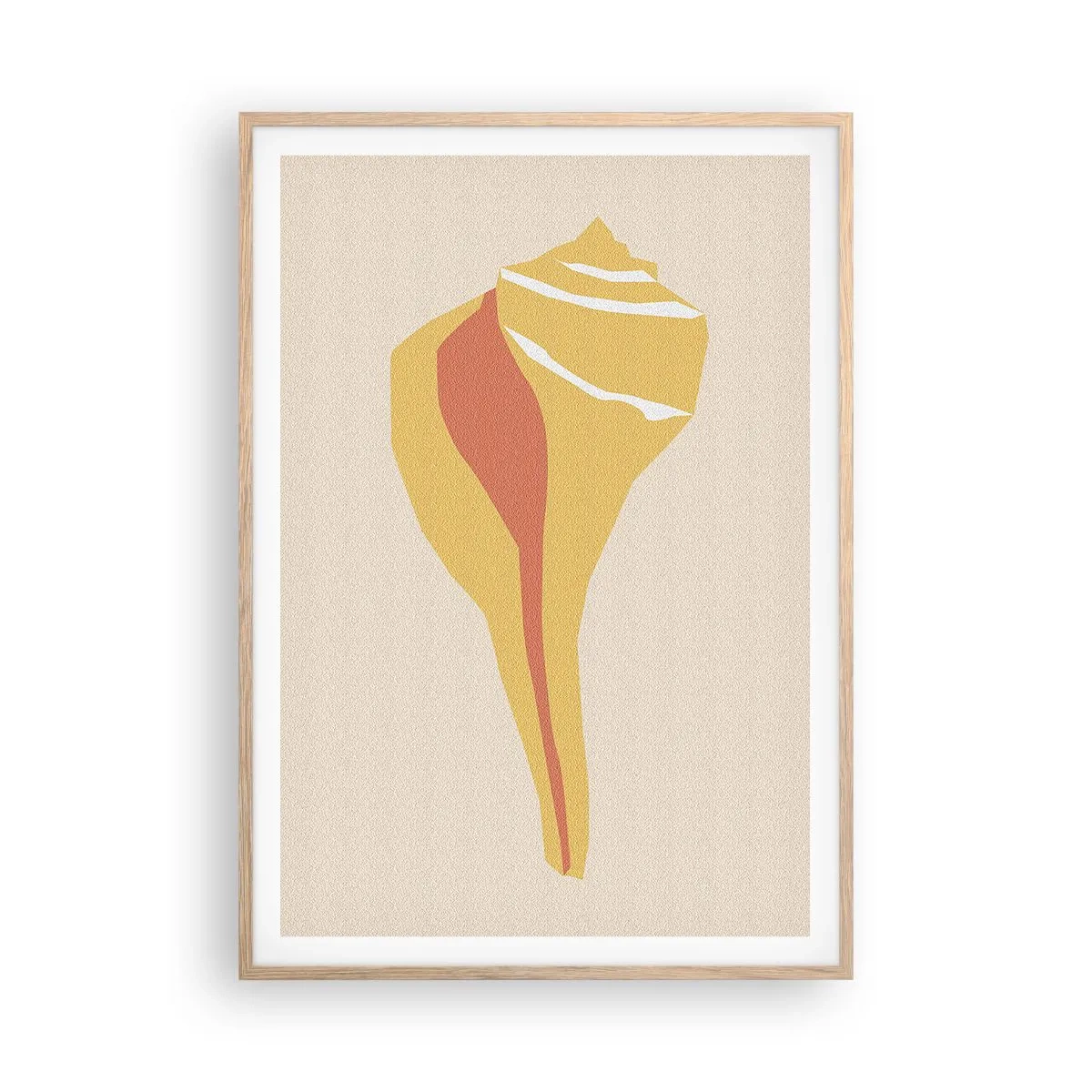 Plakat i ramme af lyst egetræ - Organisk abstraktion - vækst - 70x100 cm