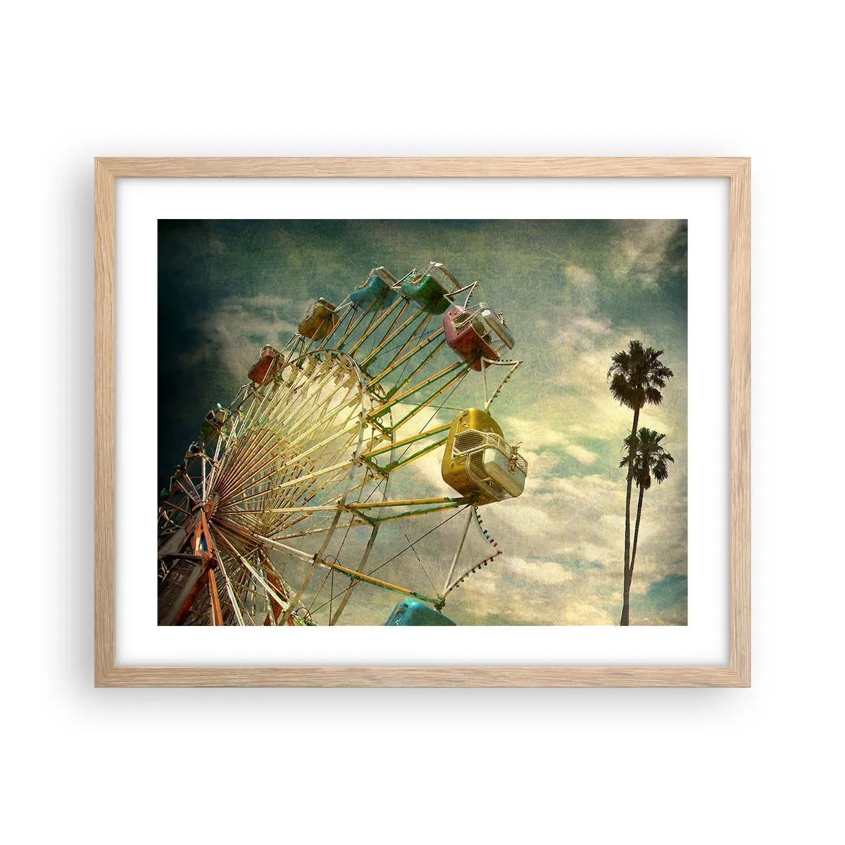 Plakat i ramme af lyst egetræ - Vil være, vil være sjov.... - 50x40 cm