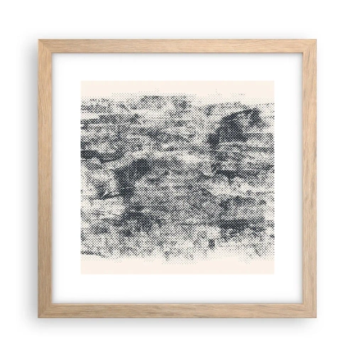 Plakat i ramme af lyst egetræ - Tågeagtig sammensætning - 30x30 cm