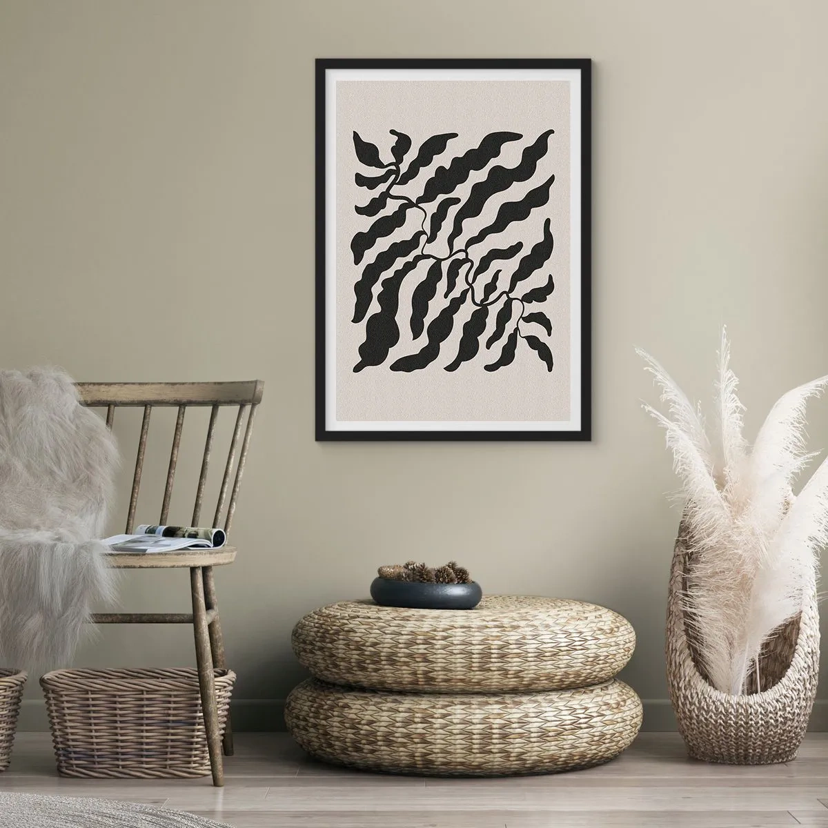 Plakat i sort ramme - En firkants natur - 30x40 cm