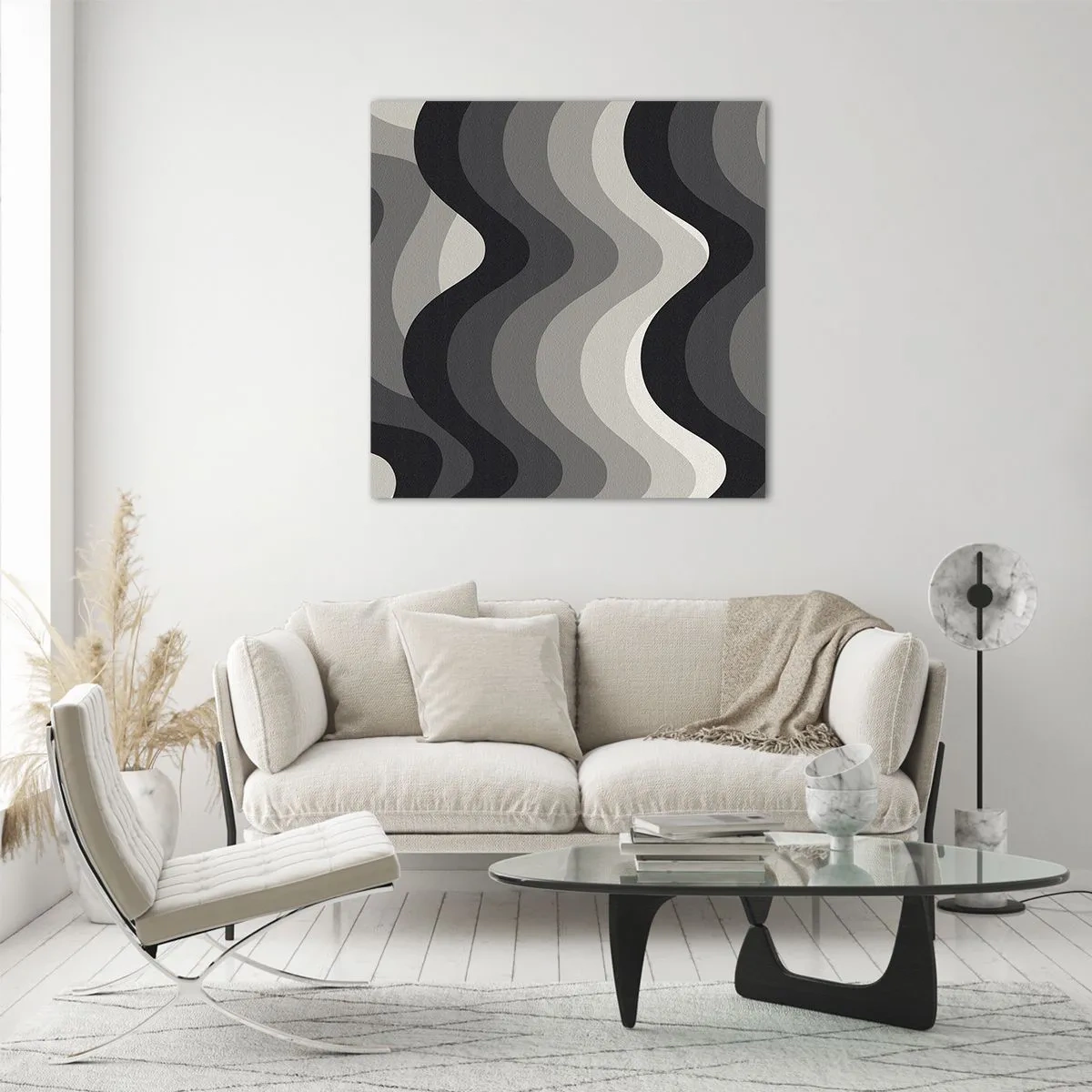 Billede på glas - Bølge efter bølge - 70x70 cm