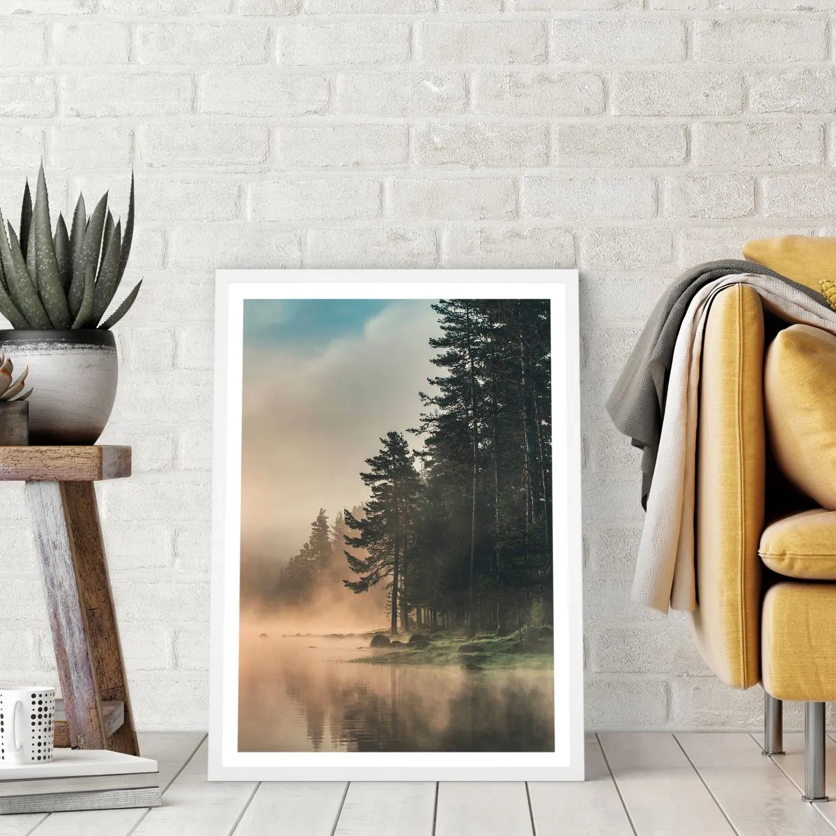 Plakat i hvid ramme - En dags fødsel - 50x70 cm