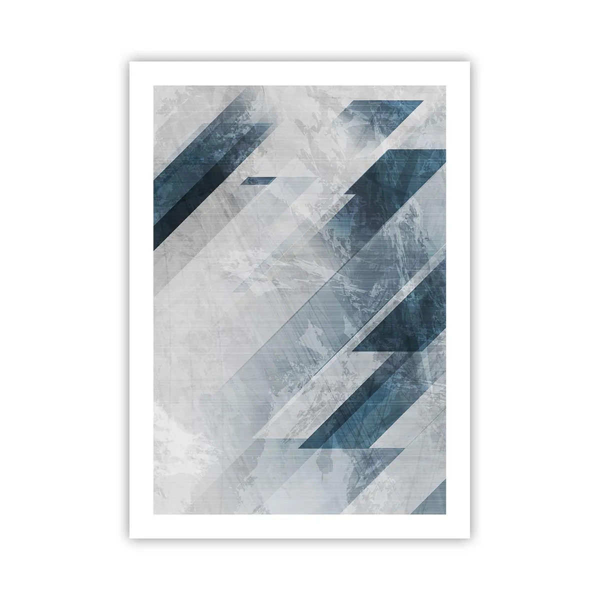 Plakat - Rumlig komposition - bevægelse af gråtoner - 50x70 cm