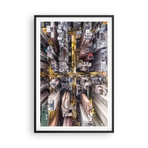 Plakat i sort ramme - Hilsner fra Hong Kong - 61x91 cm