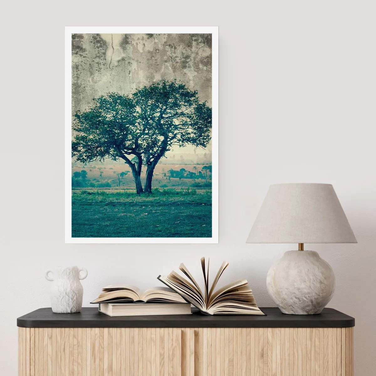 Plakat - Et æbletræ på en blå membran? - 50x70 cm