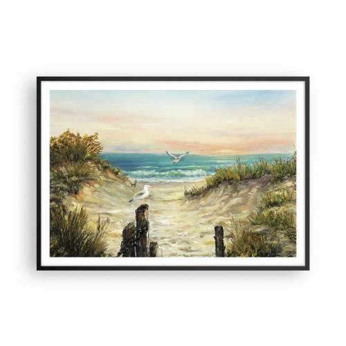 Plakat i sort ramme - Vindstille tilbagetog - 100x70 cm