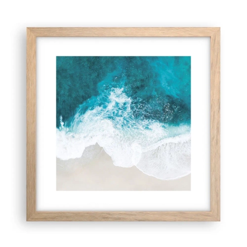 Plakat i ramme af lyst egetræ - Naturlig kærtegn - 30x30 cm