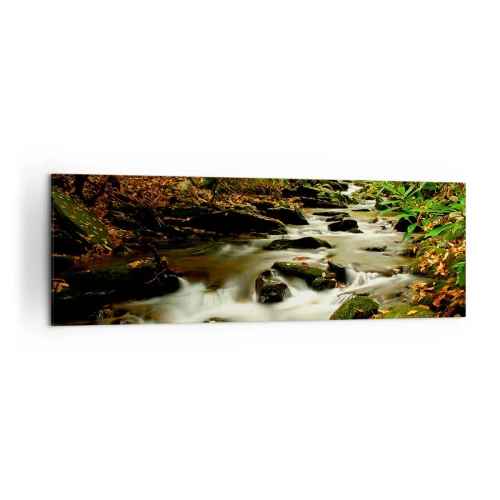Lærredstryk - Billede på lærred - Som flydende sølv - 160x50 cm