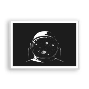 Plakat i hvid ramme - Flot udsigt - 100x70 cm