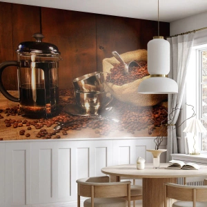 Fototapet Premium Canvas - Kaffens magi - aroma og smag - Gastronomi, Kaffe, Kaffekande - 200x140 cm