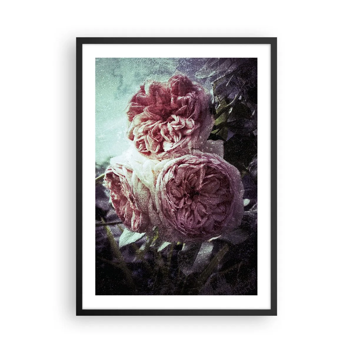 Plakat i sort ramme - I en romantisk atmosfære - 50x70cm - I en romantisk atmosfære - Moderne vægdekoration til stue og soveværelse ARTTOR