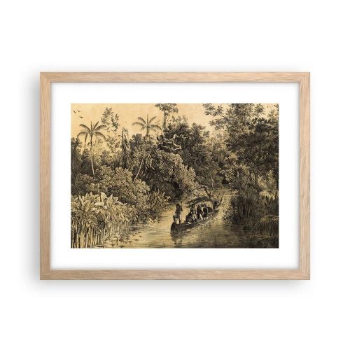 Plakat i ramme af lyst egetræ - Rejsen til kilden - 40x30 cm