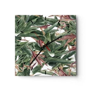 Vægur, Uret - Smaragd- og syrenbuskads - 30x30 cm