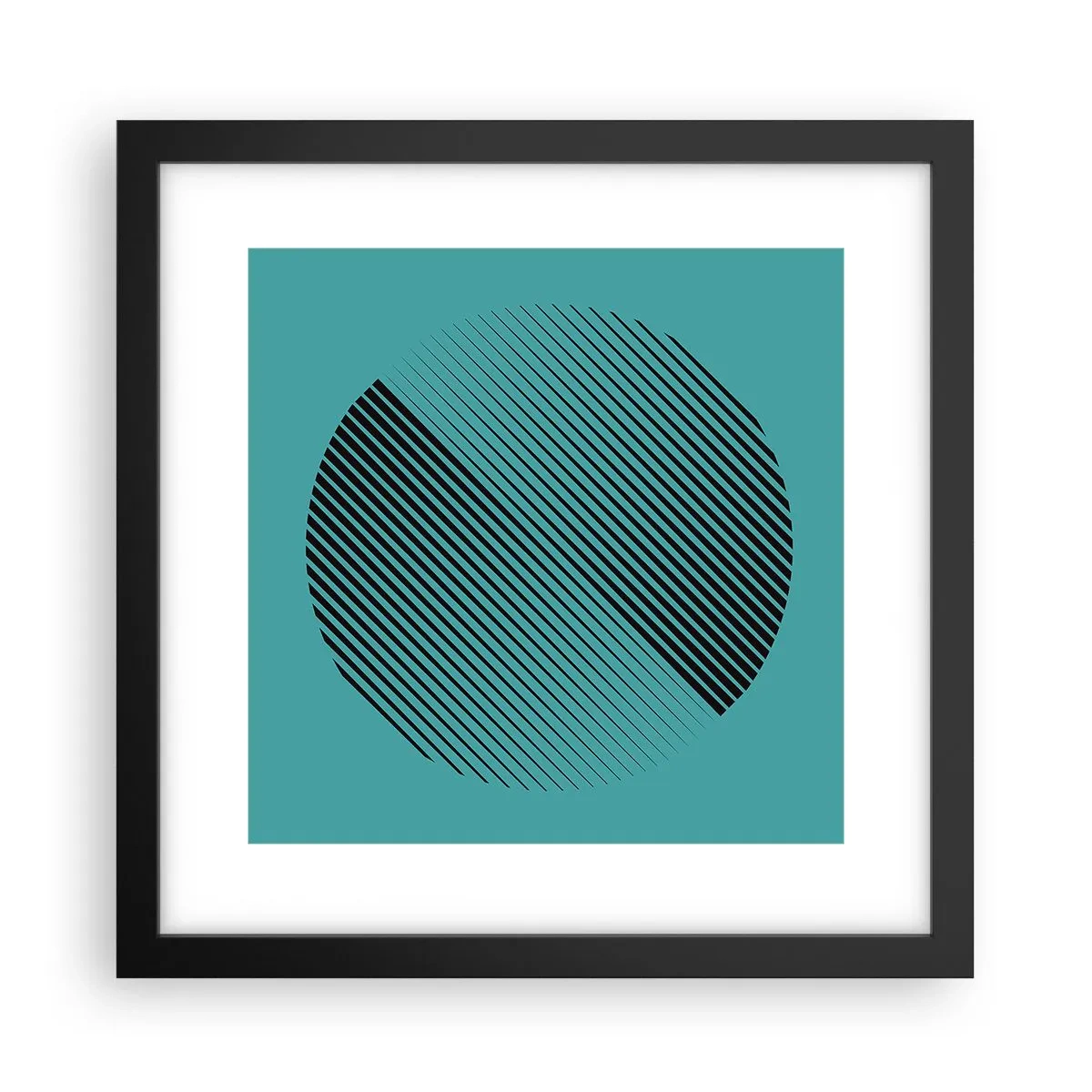 Plakat i sort ramme - Cirklen - en geometrisk variation - 30x30 cm