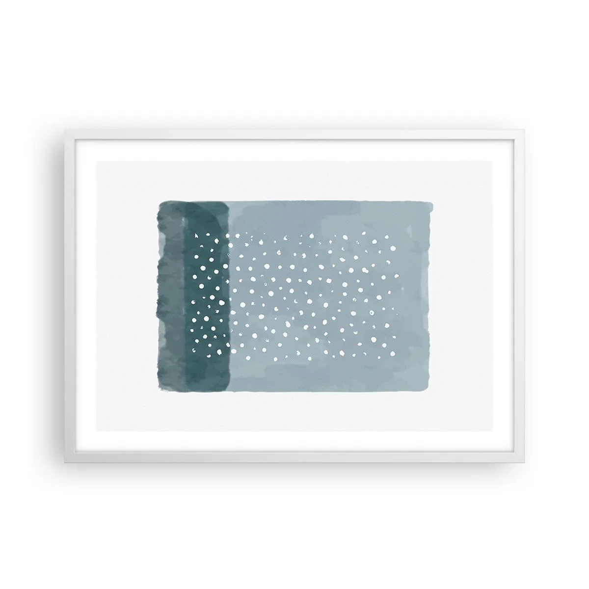 Plakat i hvid ramme - Dyrket i blåt - 70x50 cm