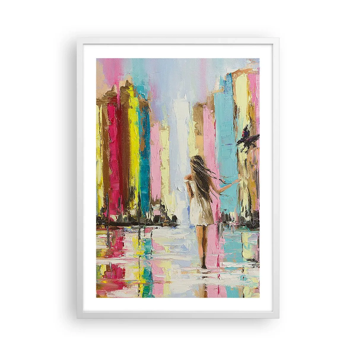 Plakat i hvid ramme - Følg mig - 50x70 cm