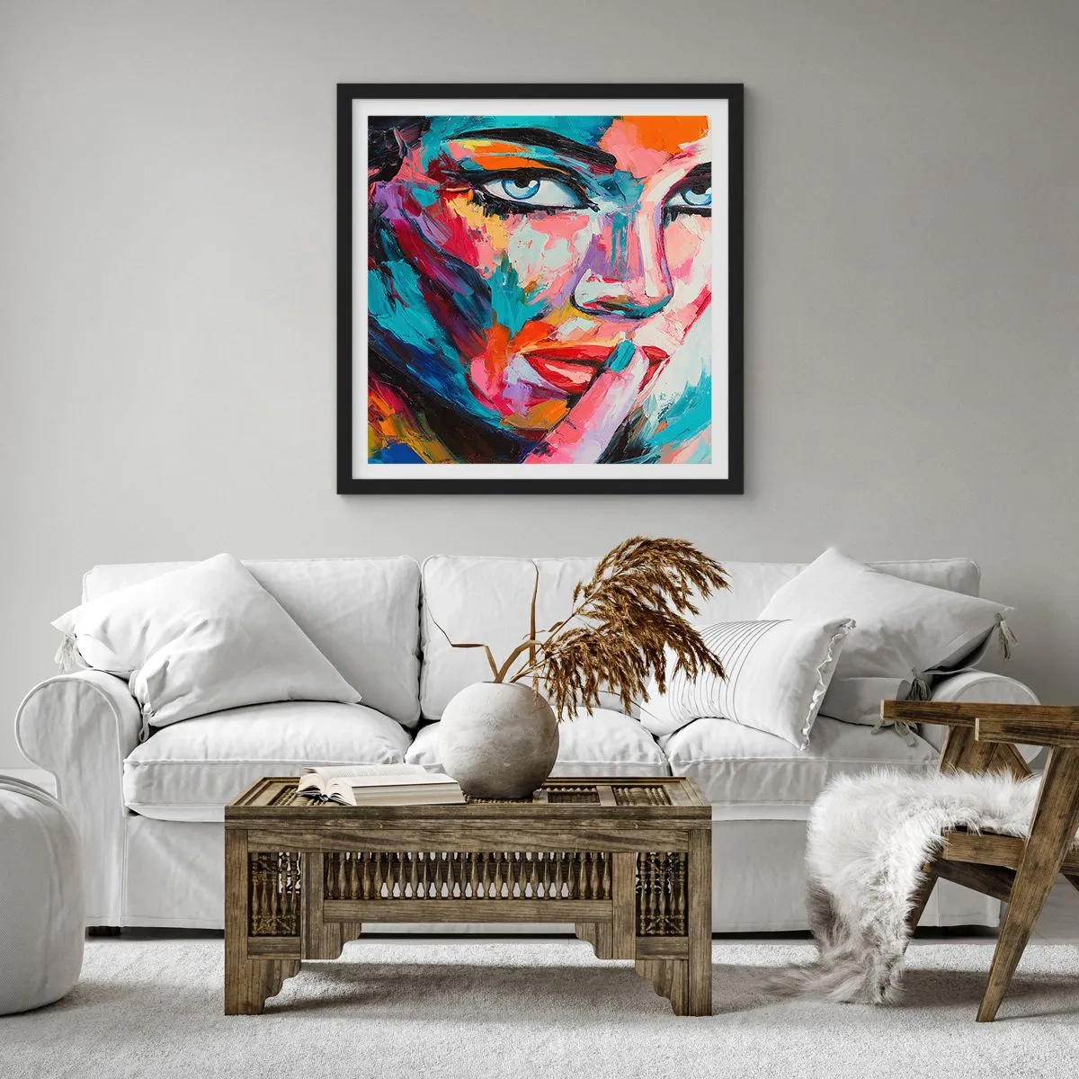 Plakat i sort ramme - Vores første hemmelighed - 50x50 cm