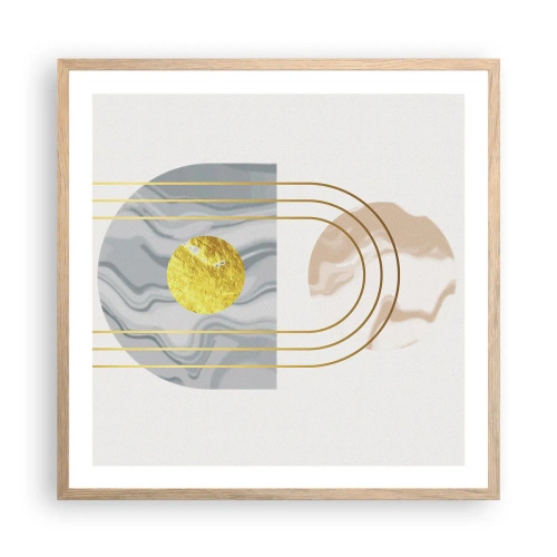 Plakat i ramme af lyst egetræ - Lysstyrke og udstråling - 60x60 cm