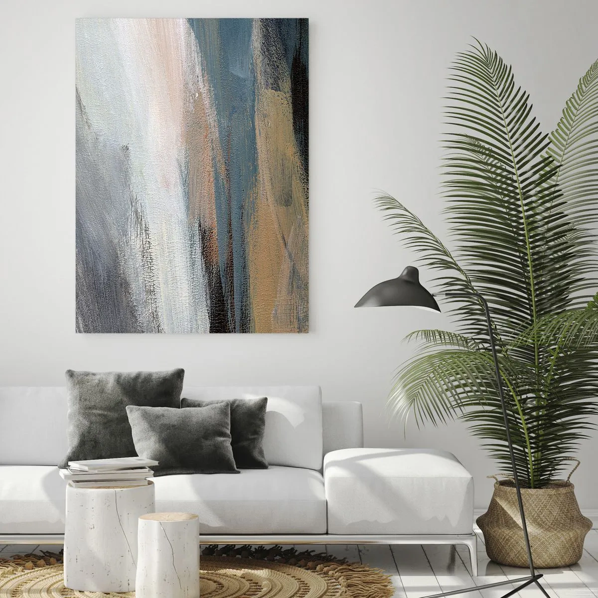 Billede på glas - Abstraktion: nordligt landskab - 70x100 cm