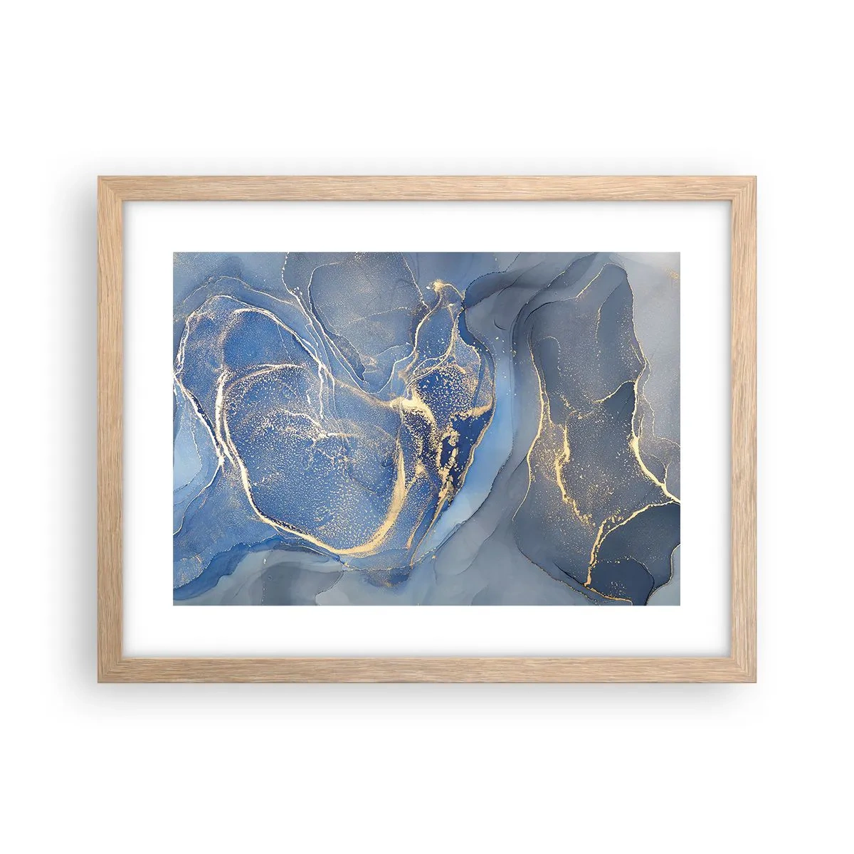 Plakat i ramme af lyst egetræ - Guldstøv - 40x30 cm