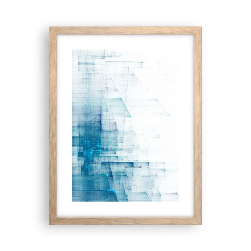 Plakat i ramme af lyst egetræ - Hvordan rummet blev til - 30x40 cm