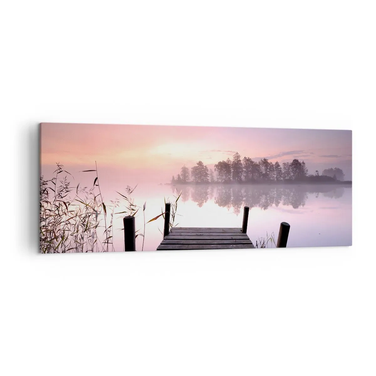 Lærredstryk - Billede på lærred - Ud af den lilla tåge... - 140x50 cm