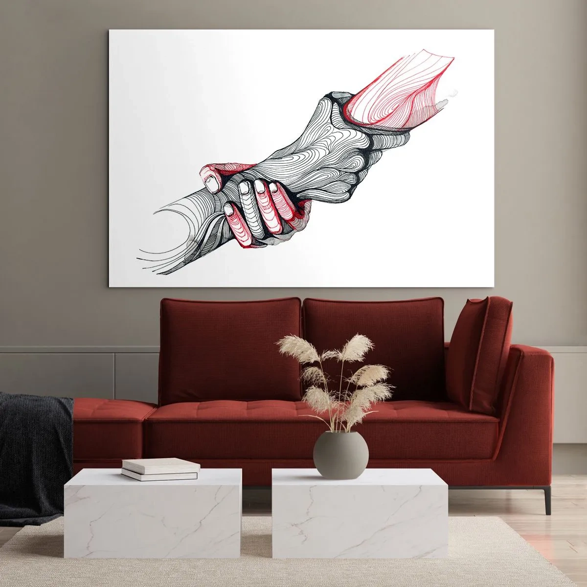 Billede på glas - Du er i gode hænder - 120x80 cm
