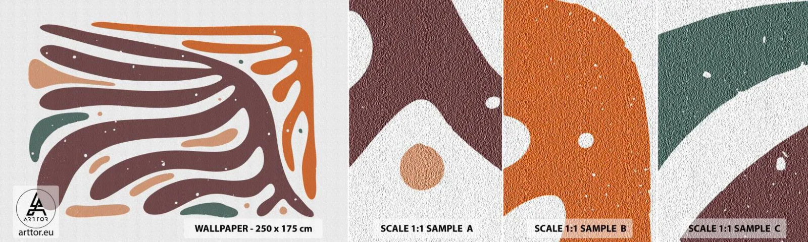 Prøve Fototapet Selvklæbende Deluxe Sticker - Strålende organisk komposition - Boho, Minimalisme, Stykke - 100x30 cm