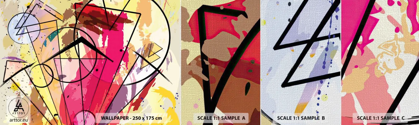 Prøve Fototapet Premium Canvas - Eksplosion - Abstraktion, Stykke, Grafik - 100x30 cm