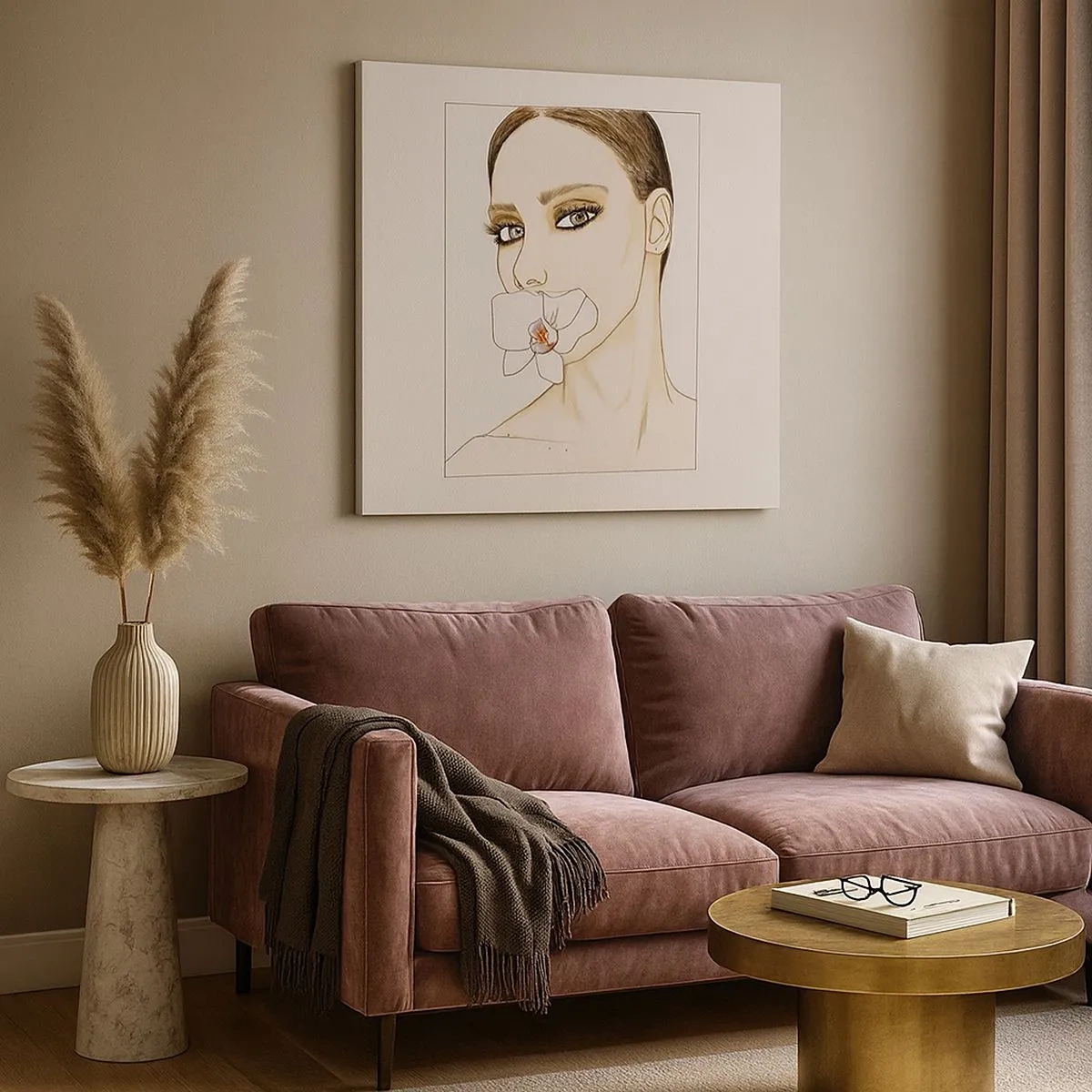 Lærredstryk - Billede på lærred - Et symbol på elegance og skønhed - 30x30 cm