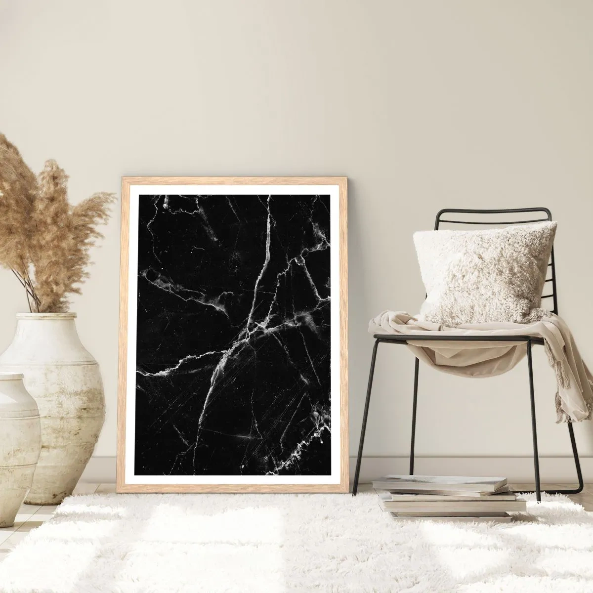 Plakat i ramme af lyst egetræ - Stenens hemmelige liv - 50x70 cm