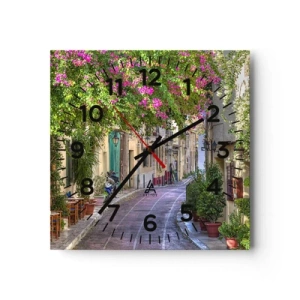 Vægur, Uret - En blomstrende gyde - 30x30 cm