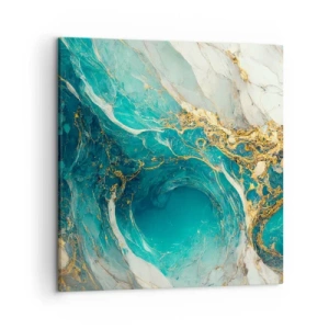 Lærredstryk - Billede på lærred - Komposition med årer af guld - 50x50 cm