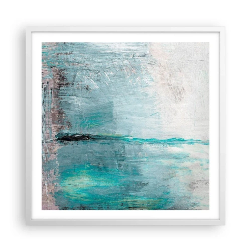 Plakat i hvid ramme - Horisontalt med blå farve - 60x60 cm