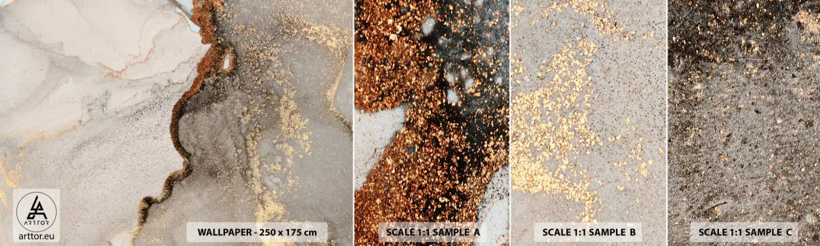 Prøve Fototapet Selvklæbende Deluxe Sticker - På farvegrænsen - Abstraktion, Stykke, Moderne kunst - 100x30 cm