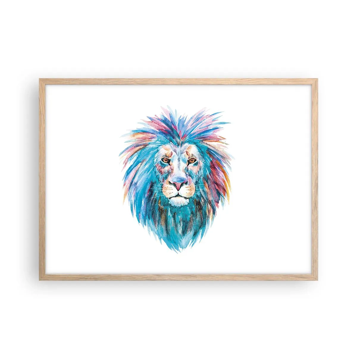 Plakat i ramme af lyst egetræ - En elektrificerende aura - 70x50 cm