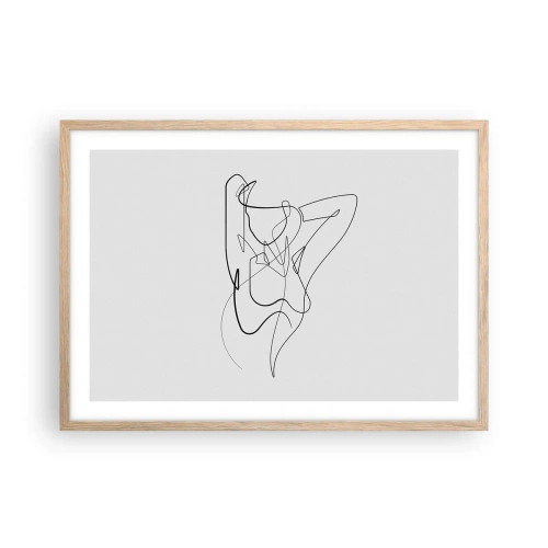 Plakat i ramme af lyst egetræ - Virkelig, hvad er du for en person... - 70x50 cm