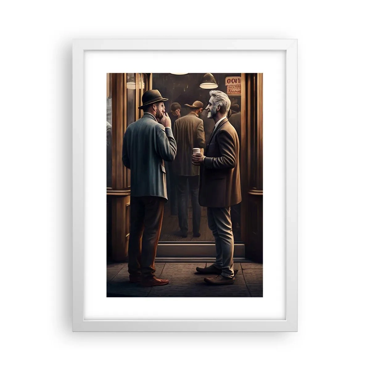 Plakat i hvid ramme - Et godt øjeblik på dagen - 30x40 cm