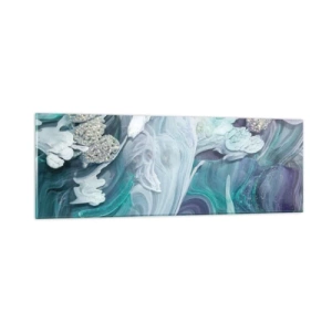 Billede på glas - Strømme af blå - 90x30 cm