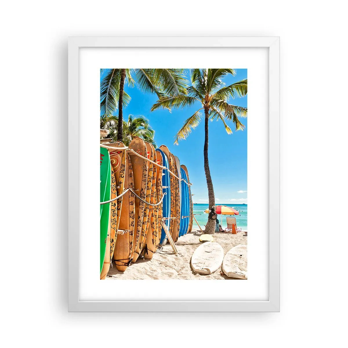 Plakat i hvid ramme - Solrig sjov - 30x40 cm