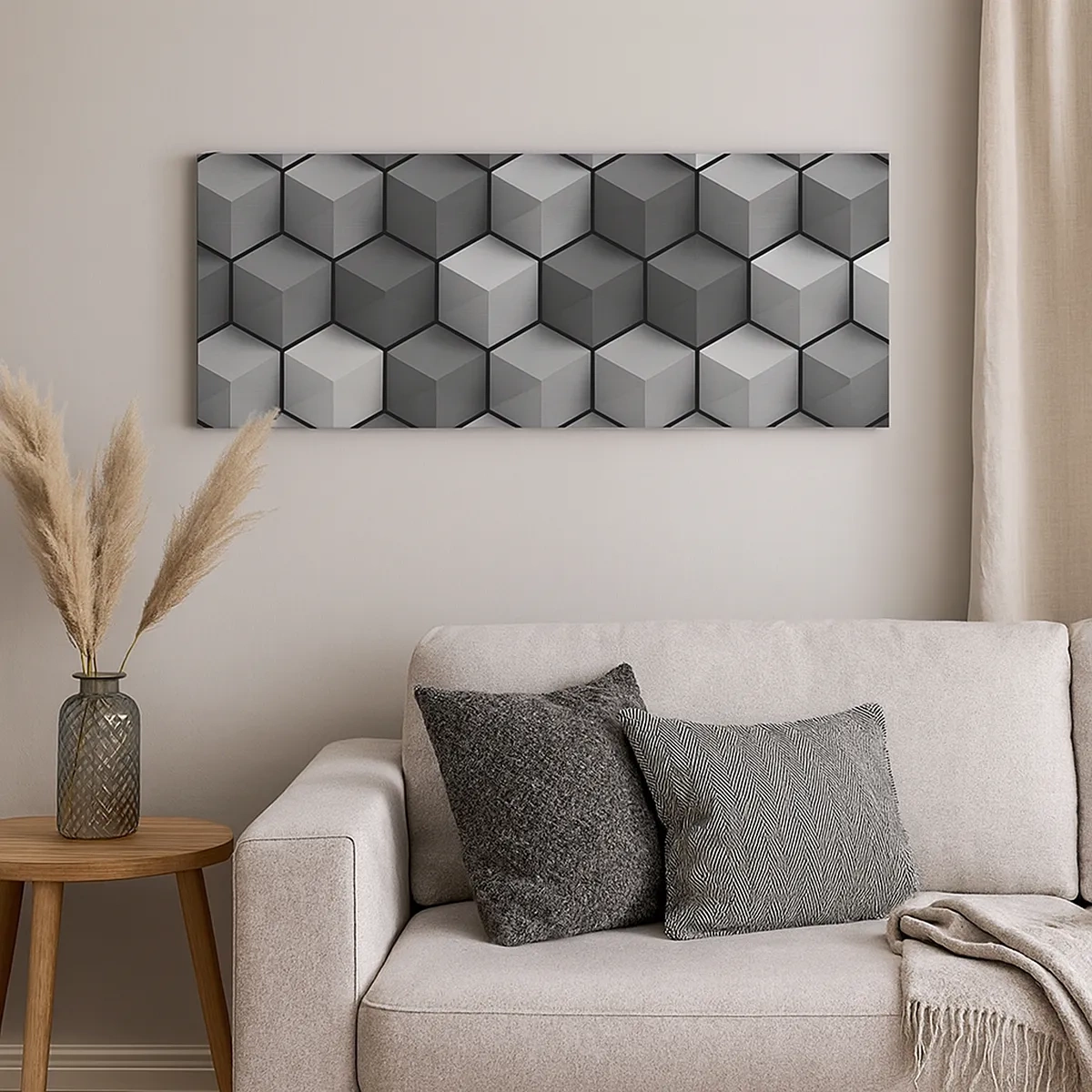 Lærredstryk - Billede på lærred - Kubistisk puslespil - 30x30 cm