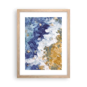 Plakat i ramme af lyst egetræ - Elementernes dans - 30x40 cm