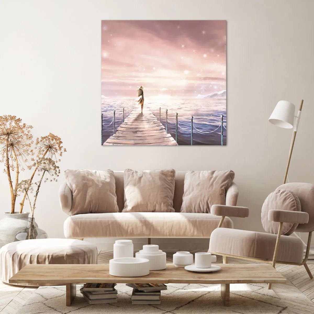 Lærredstryk - Billede på lærred - I lyset af en drøm - 40x40 cm