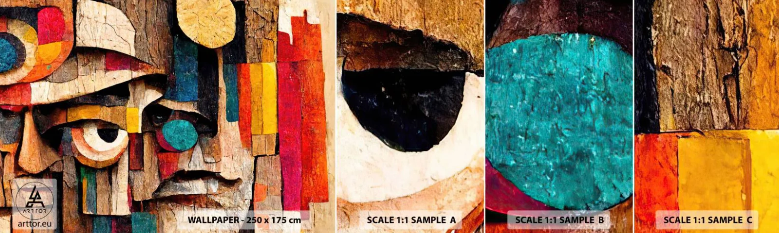 Prøve Fototapet Selvklæbende Deluxe Sticker - Jeg kan se dig... - Abstraktion, Træ, Skulptur - 100x30 cm