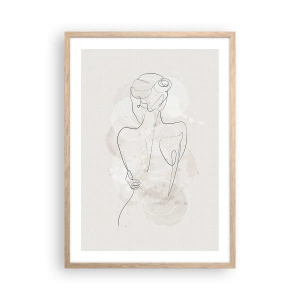 Plakat i ramme af lyst egetræ - Som et følsomt instrument - 50x70 cm