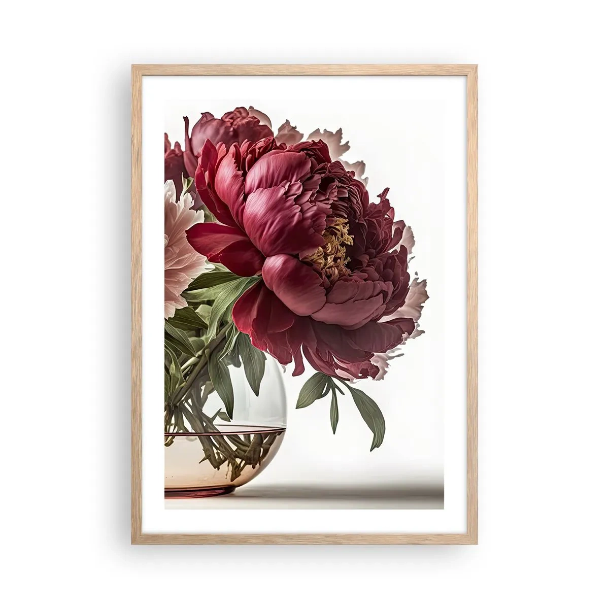 Plakat i ramme af lyst egetræ - I fuldt flor af skønhed - 50x70 cm
